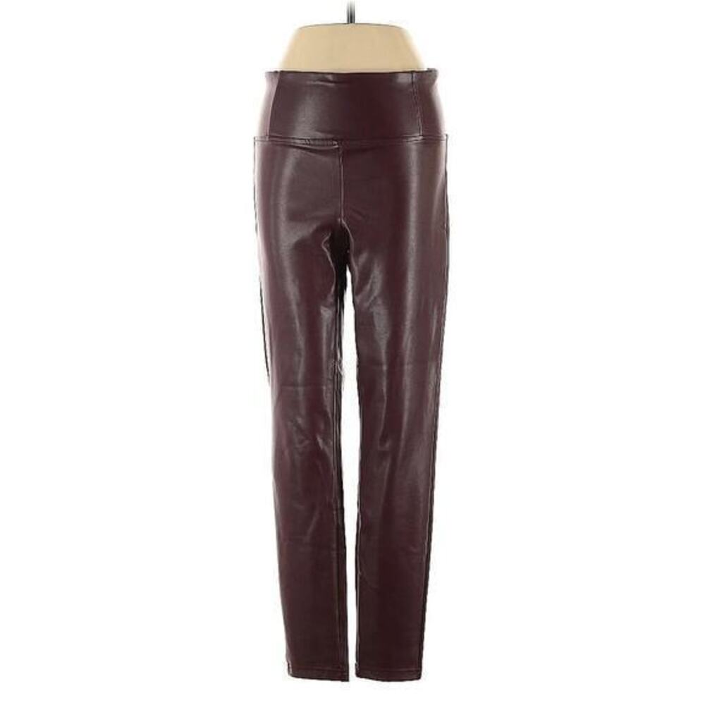 NEW Studio Badgley Mischka Women's Size XS Burgundy Faux Leather Casual Leggings